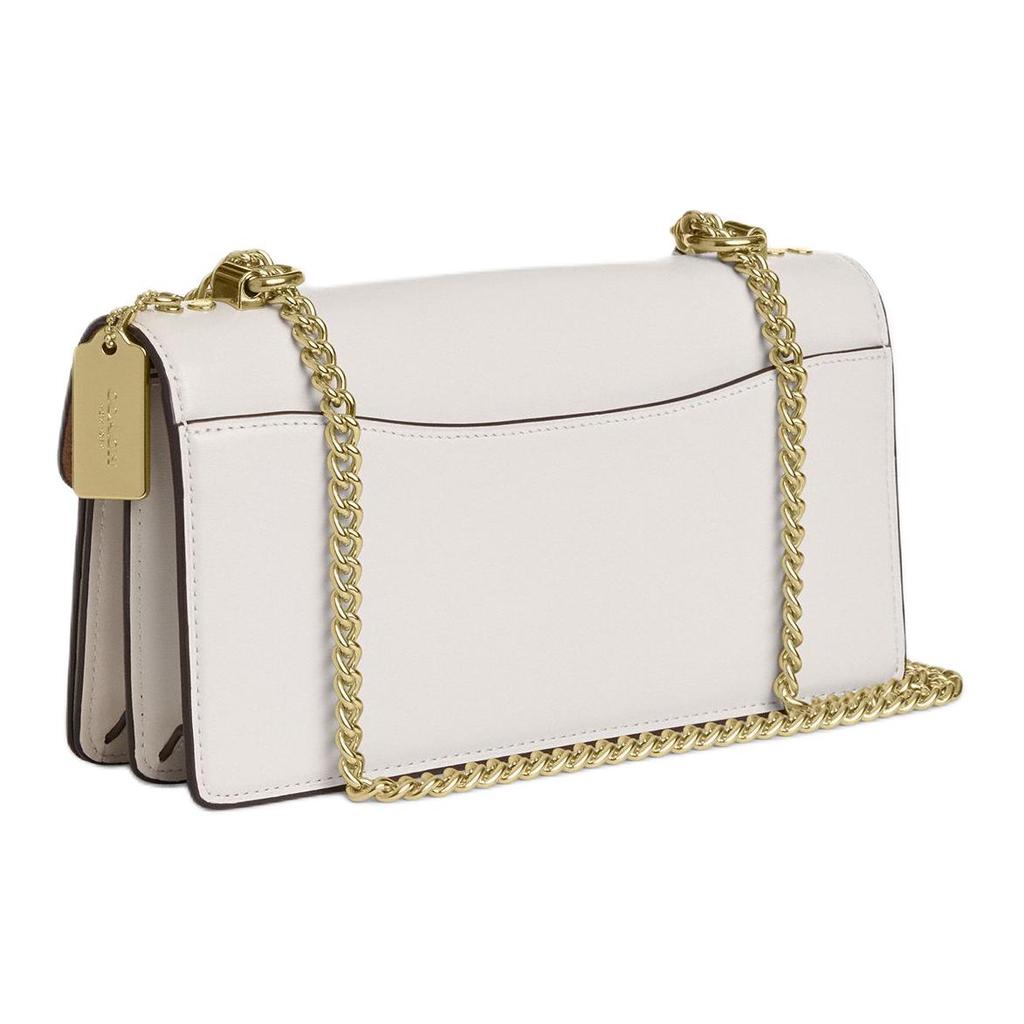Coach Klare 26 Brand Micro Logo Chain Shoulder Strap Leather Envelope Bag Women Shoulder Bag Chalk-White CBI98-IMCHK