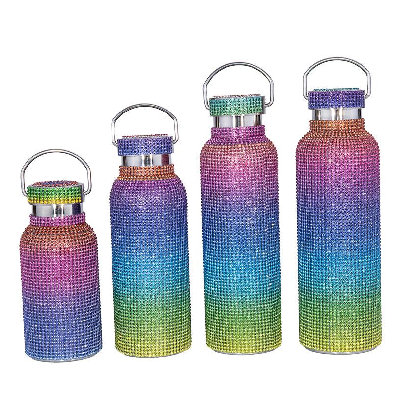 Diamond Cup Double Stainless Steel Thermos Cup With Chain Diamond Water Cup Fashion Gift