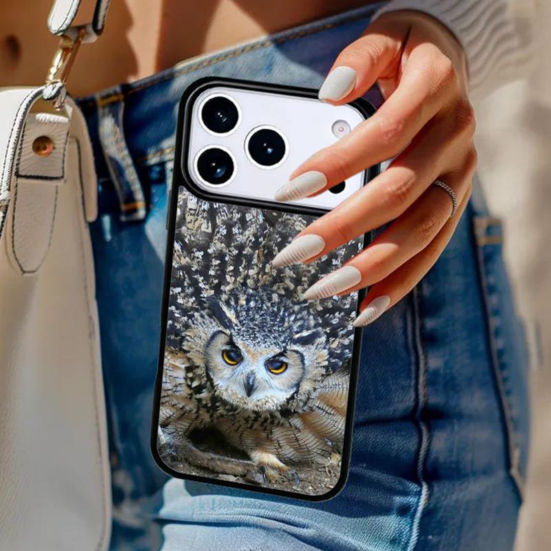 Owl Animal Pattern Phone Case For iPhone 17 Air 14 15 13 12 Max Cover For Apple 16e 11 Pro Max Plus Coque