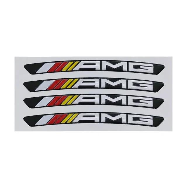 4pcs AMG Emblem Car Wheel Sticker Rims Cover Decal Accessories For  Mercedes Benz Brabus Smart Maybach W204 GLC CLA W205 W203