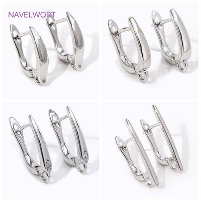 DIY Earring Making Accessories 18K Gold Plated Smooth Earring Hook Clasps Brass Metal Earwires Hooks,Jewelry Making Supplies