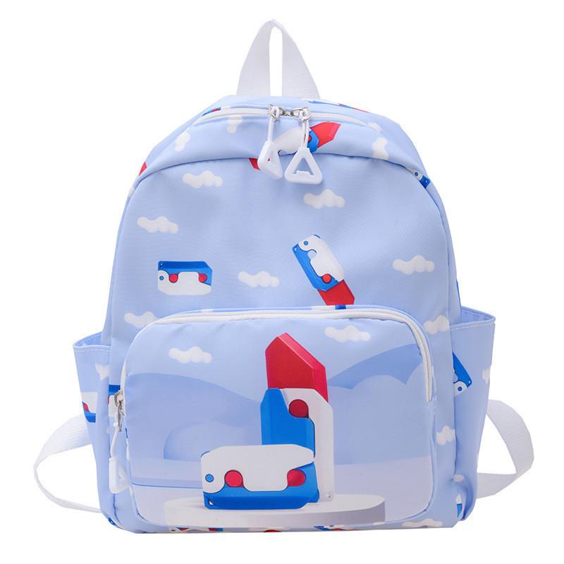 Trendy Cartoon Nylon Backpack For Kids Featuring Cute Carrot Knife Print In Multiple Colors
