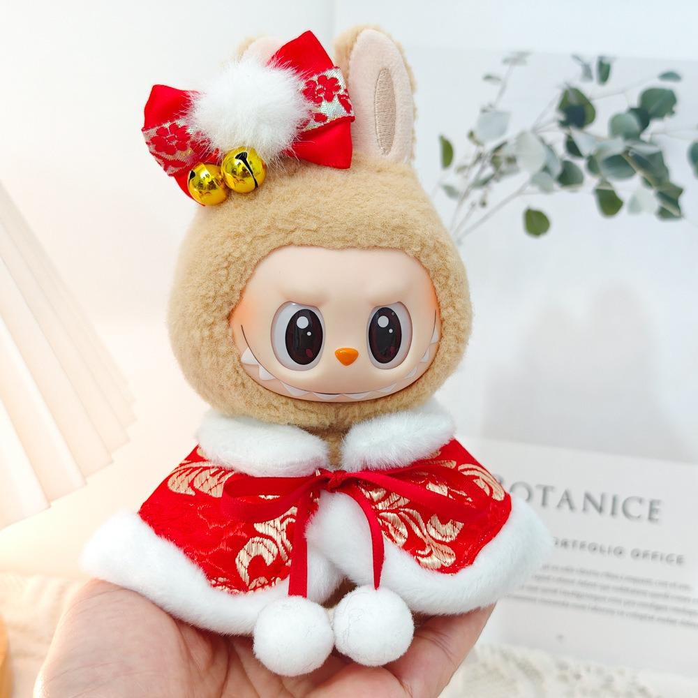 New Year 15cm Labubu Time Cloth Festive Plush Dolls Clothes Labubu Doll's Clothes  Kids Girls Toys