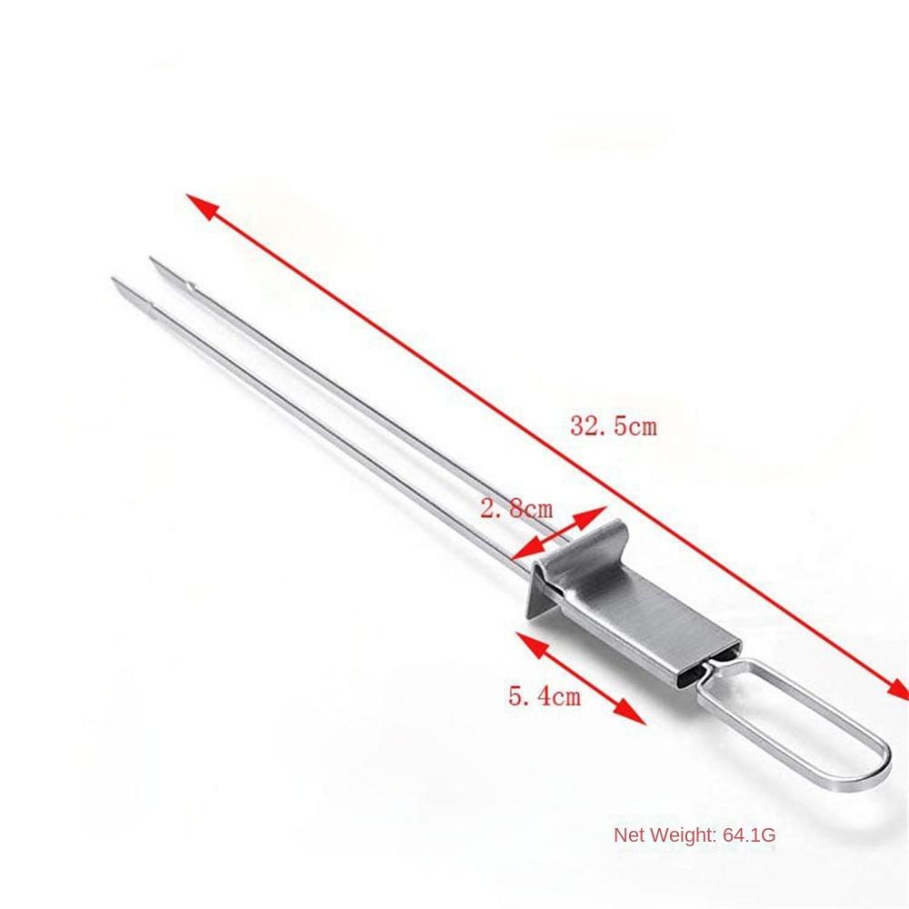 Kitchen Stainless Steel Skewer Reusable BBQ Fork Grill BBQ Needle Stick Easy To Penetrate Food Barbecue Fork Kitchen Accessories
