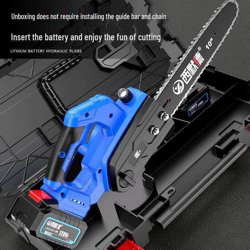 Ximode Cordless 10-Inch Electric Chainsaw with 2 Batteries