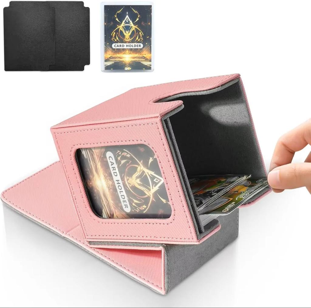 Card Deck Box with MTG Commander Display Holds 100+ Double-Sleeved Cards Trading Card Storage Box Fits TCG PTCG Sports Card