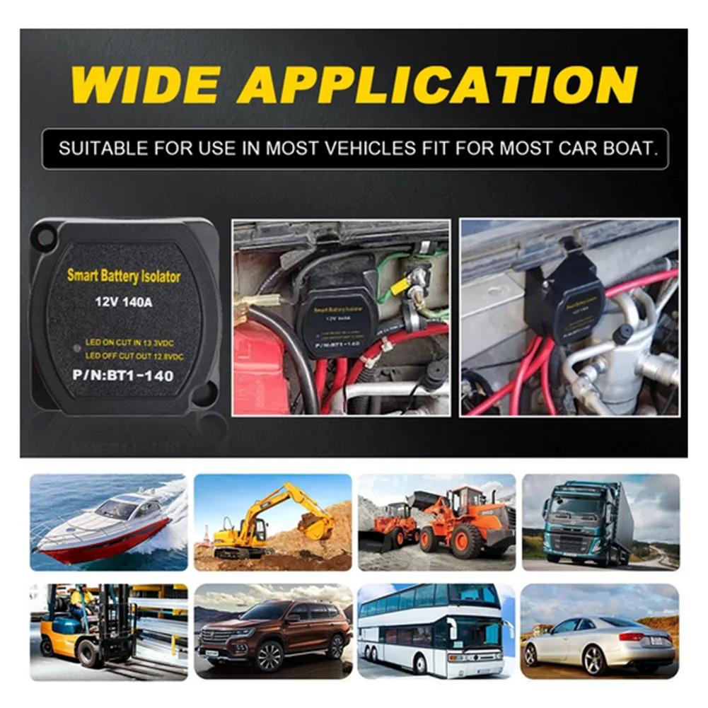 Spannungsempfindliches Trennrelais Duales Batteriesystem Digitalanzeige VSR 12V 140A für Wohnmobil Auto Wohnmobil Yacht Smart Isolator