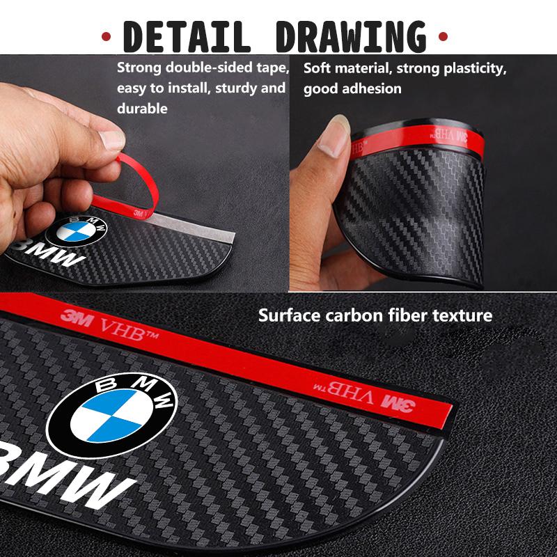 2pcs Car Rearview Mirror Rain Carbon Fiber Protector Stickers For BMW Performance X1 M3 M6 F01 F02 E34 E36 E60 F10 F20 X6