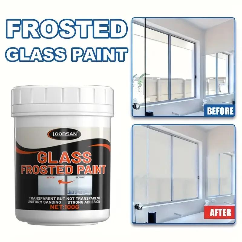 100g Frosted Glass Window Film - Privacy Window Decor, Non-Adhesive Surface, Easy Brush Application, Semi-Transparent Effect