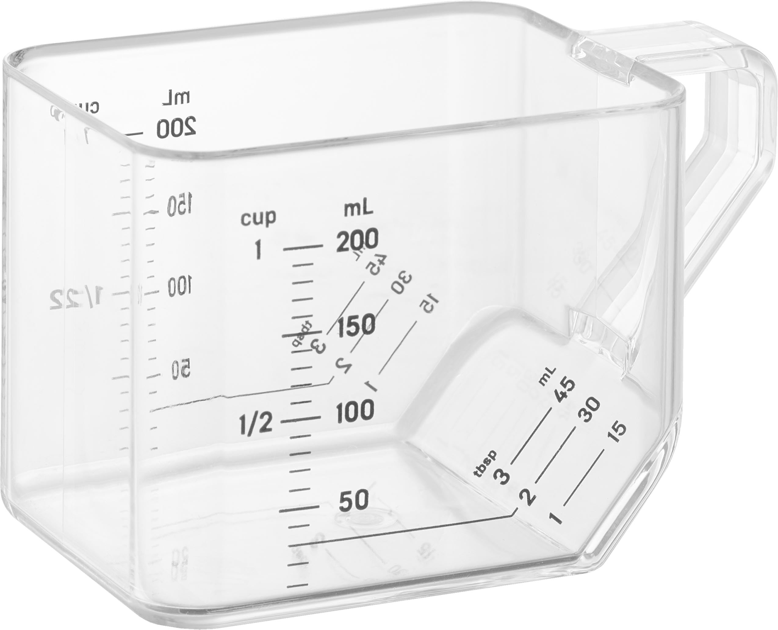 Yamazaki Tower Measuring Cup 200ml Tablespoon Measure W10.5 x D6.3 x H6.5cm Tritan Dishwasher Microwave Safe Heat Resistant White 10143
