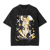 Vintage Washed Hazbin Hotel Graphic T-shirt Unisex Oversized Casual Streetwear Short Sleeve Heavy Cotton Breathable Comfortable Tee Tops