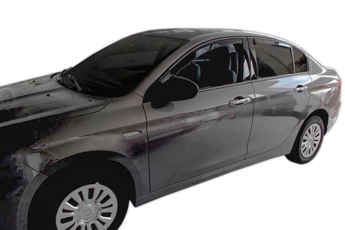 Déflecteurs d'air - JJ-AUTOMOTIVE - GP - Compatible Fiat Tipo - 4 pièces - Aérodynamique - Noir/Fumé