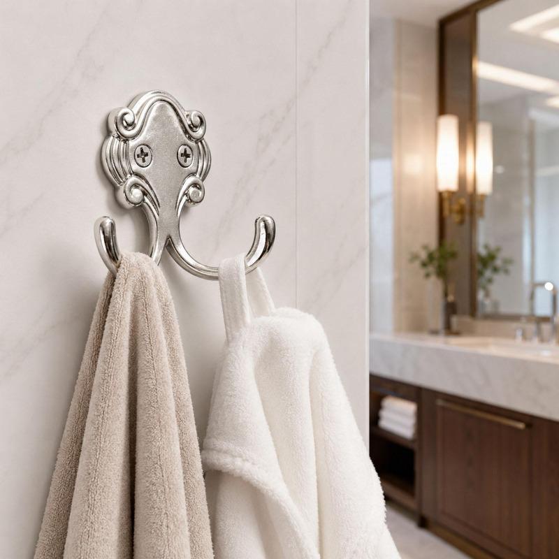 Antique Zinc Alloy Hooks with Screws Wall Mounted Double Head Hook Hanging Clothes Towel Bags Hook Kitchen Bathroom Storage Rack
