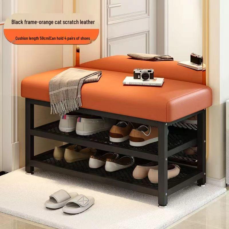Padded Shoe Bench and Rack for Entryway - Luxurious and Creative Storage Solution 99L*30W*49H