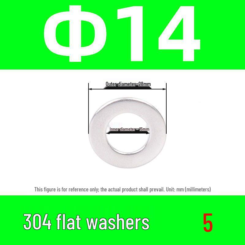 304 Stainless Steel Flat Washer M2-M30 – Oversized Option Available – Free Shipping