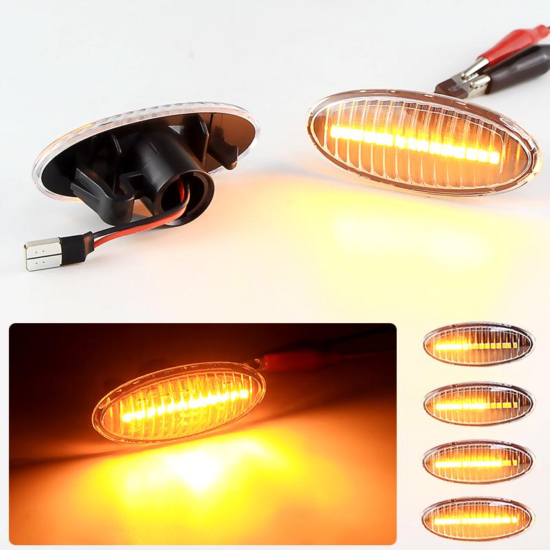 2 Stück Für Nissan X-trail Qashqai Cube Juke Leaf Evalia Note Renault Smart FORFOUR Kristall LED Blinker Seitenmarkierungslicht