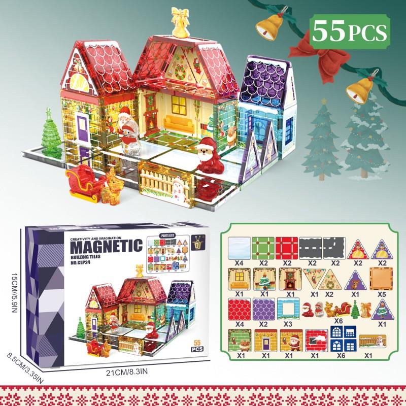 7.5cm Magnetic Building Tiles Christmas Gift Kids DIY 3D Puzzle Educational Toy Ages 4-6