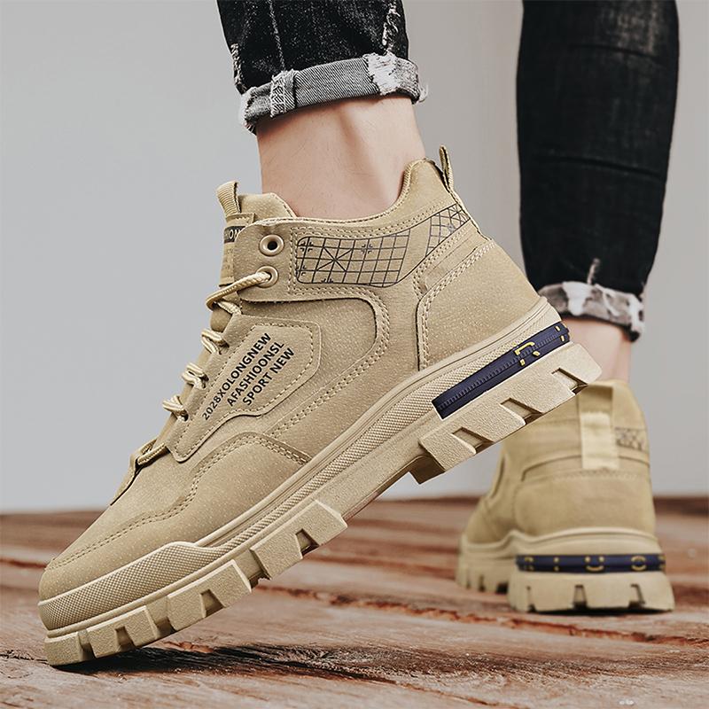 Fashion CYYTL High Top Men Boots Ankle Casual Shoes Leather Outdoor Platform Walking Fashion Luxury Designer Work Sneakers Cowboy Winter