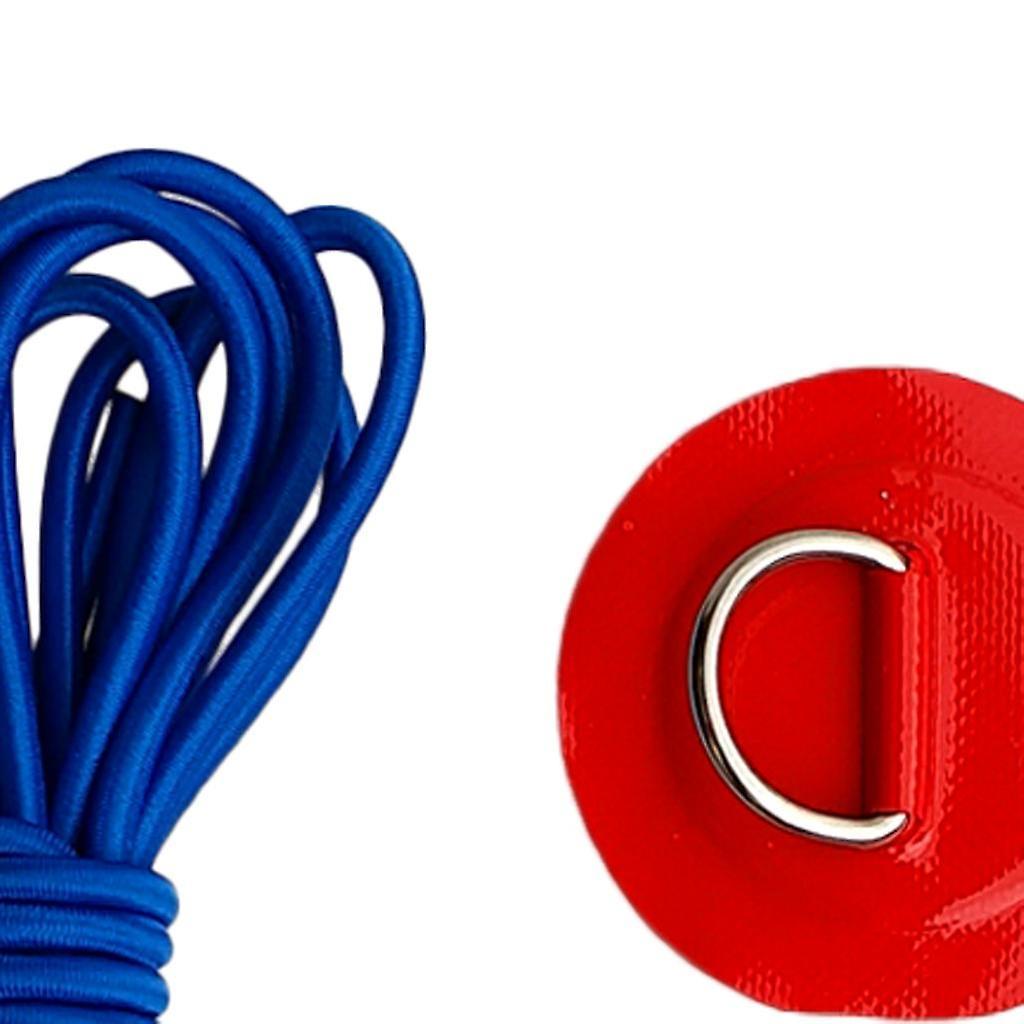 4 Stück Aufblasbares Boot Kajak Sup D-Ring Flicken & Stoß-Bungee-Seil Gelb