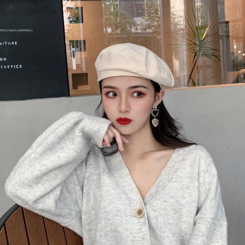 Chic Summer Black Beret For Women Lightweight Vintage Korean Fashion