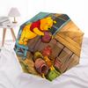 Winnie Themed Automatic Opening and Closing Umbrella, Brightly Colored 8-rib Portable Umbrella, Suitable for Men and Women, A Perfect Gift f