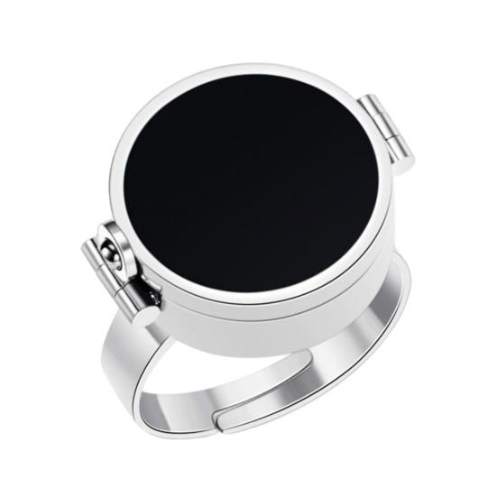 

Кільце-помада з нержавіючої сталі, відкрите, регульоване кільце з порожнистим різьбленим дизайном-коробочкою, кільце для екстреного зберігання помади, мініатюрний аксесуар для зберігання 1pc H