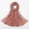 Flower Rose Embroidery Chiffon Hijab Scarf for Woman Muslim Hijabs Fashion Long Shawl Wrap Long Scarf Islam Turban Headscarf