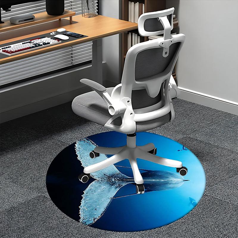 

Whale Tail,Ocean Life Chair mat Round Rug Office carpet, Non slip, Suitable for Living Rooms, Bedrooms decor.1205229a 80cm by 80cm