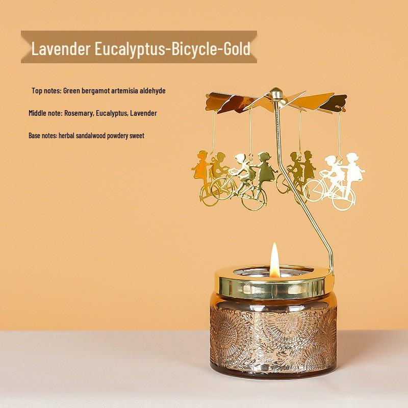 Rotating Soy Wax Scented Candle Holder - Birthday Gift & Home Decor