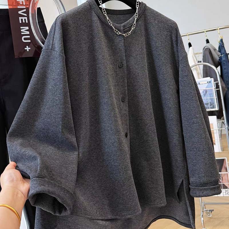 Coat for Women Autumn Winter Thickened Solid Color Warm Stretchy Long Sleeve Oversize Tops