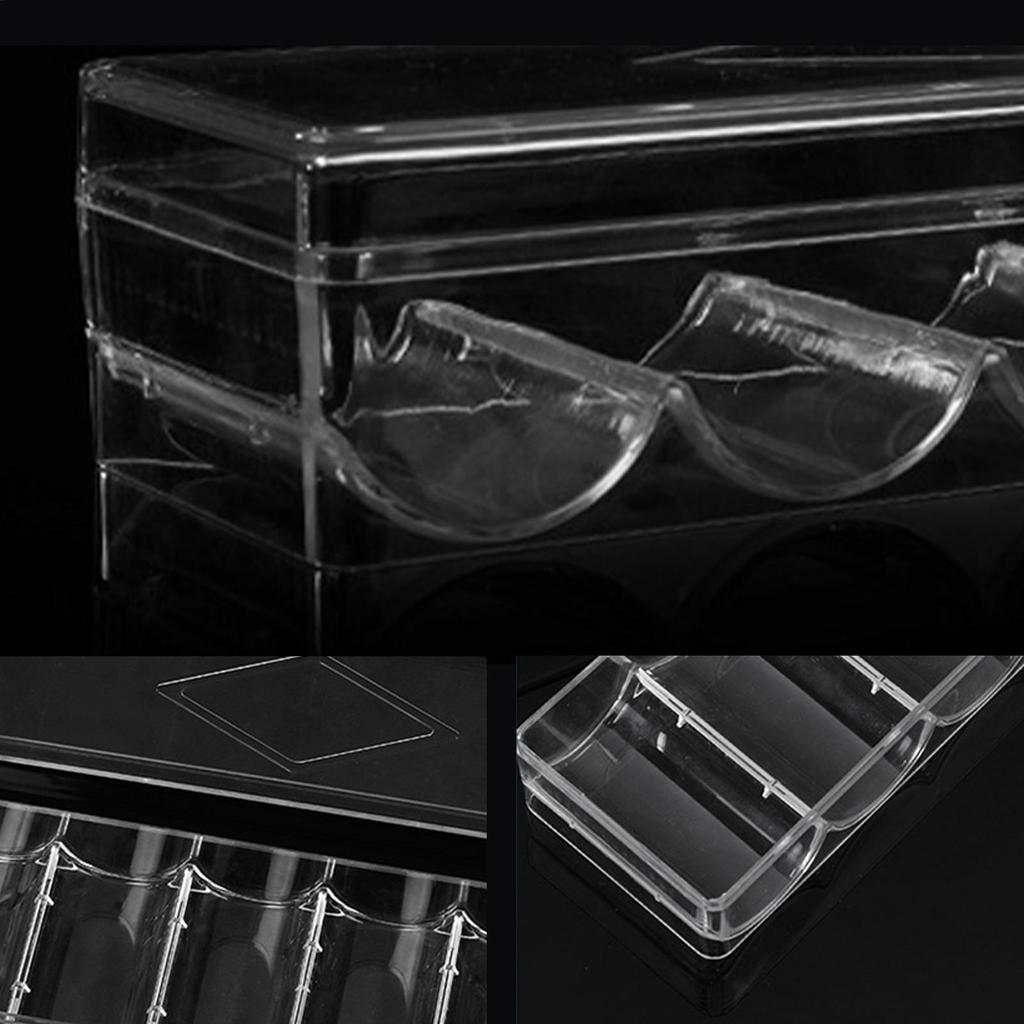 High Quality 5 Grid Durable Clear Acrylic Poker Chips Tray Chips Case Box Holder Collectibles Craft