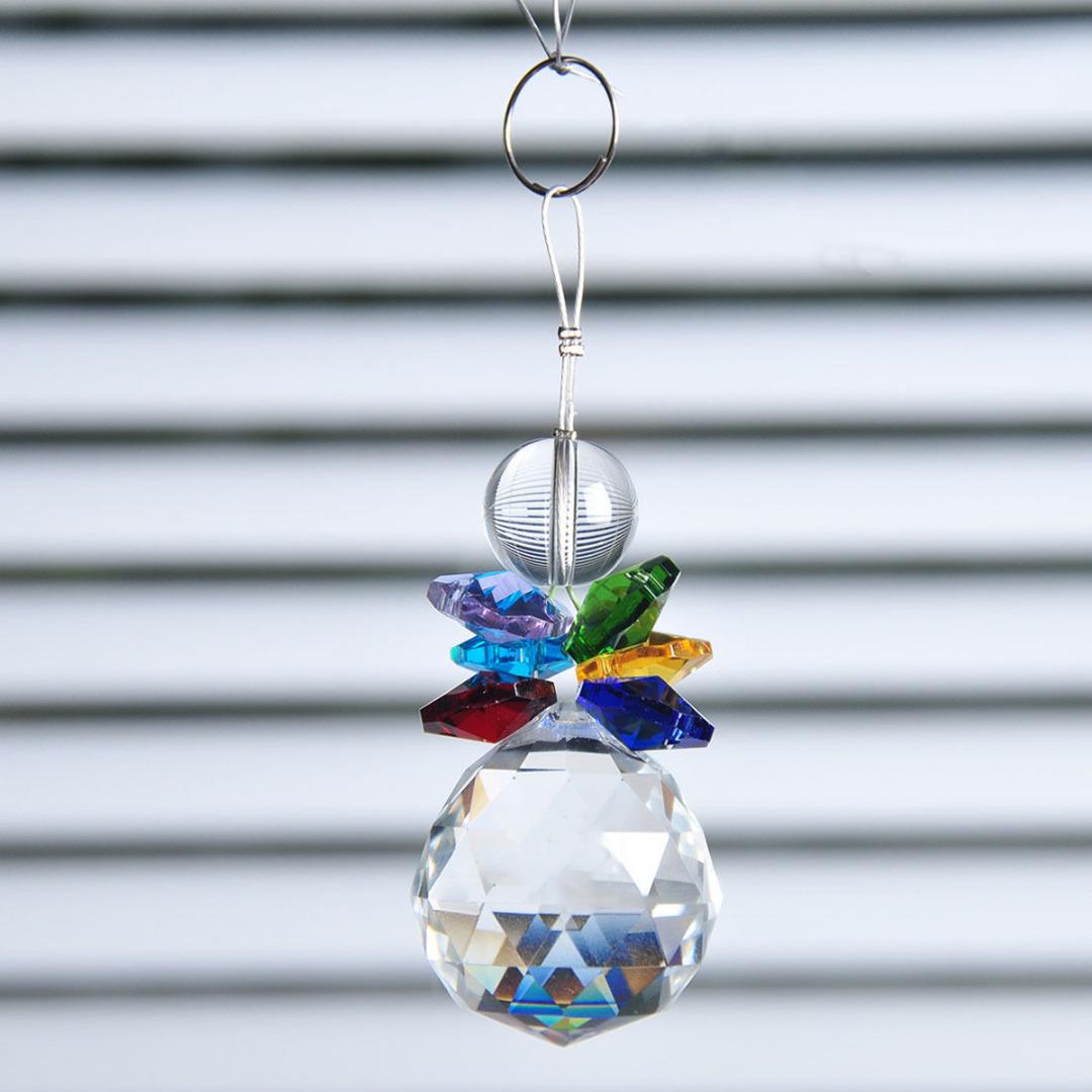 

Handmade Colorful Hanging Crystal Suncatcher Prisms Pendant FengShui Drop Gift