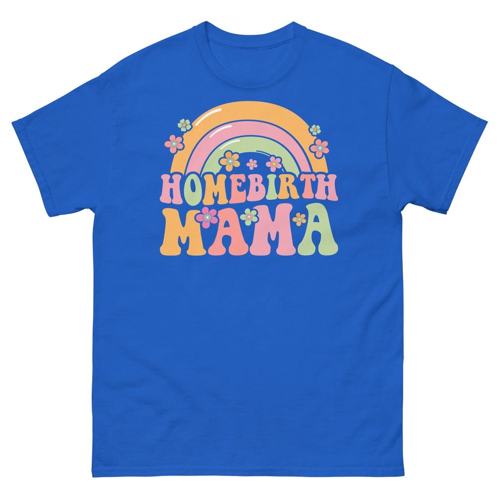 Домашние роды Мама Естественные роды Акушерка Беременность Мужская классическая футболка 4XL