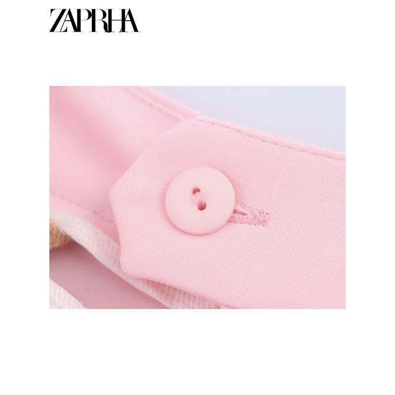 Zaprha 2025 New Arrival Elegant Plaid Suit Pants Straight High Waist Casual Pants Women's Drooping Slimming 3421324