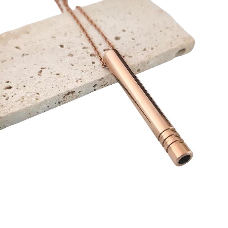 Titanstahl Pfeife Anhänger Halskette mit Pulloverkette