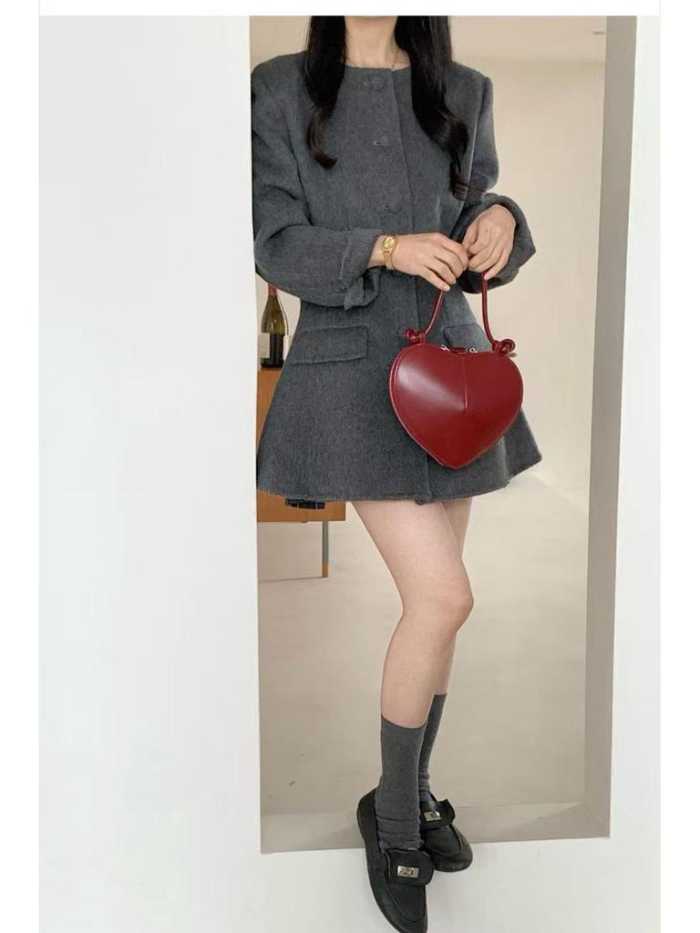 2025 Elegant Double-Faced Wool Coat - Slimming Casual Mid-Length, Perfect for Autumn & Winter.