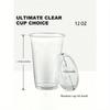 10 stk. Gjennomsiktige kopper for iskrem, kaffe, fruktjuice, drikkevarer 12 oz Plastkopper med drikkelokk Engangskopper for iskaffe, milkshake, kalde drikker