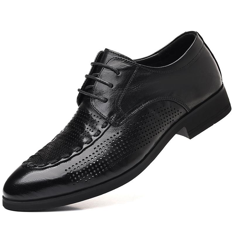 Men's business casual leather shoes leather first layer sheepskin men's shoes soft sole dress pointed shoes men's shoes
