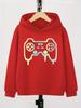 Children's Autumn/Winter Hooded Sweatshirt – Comfortable & Warm Pullover for Boys and Girls – Game Controller Print
