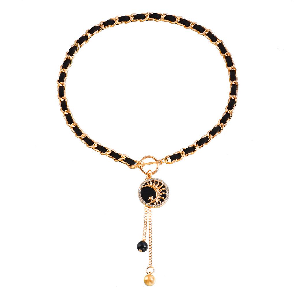 Wrapped Flannel Black Love Fritillary Necklace Women's Cold Wind Collarbone Chain Fringed Necklace