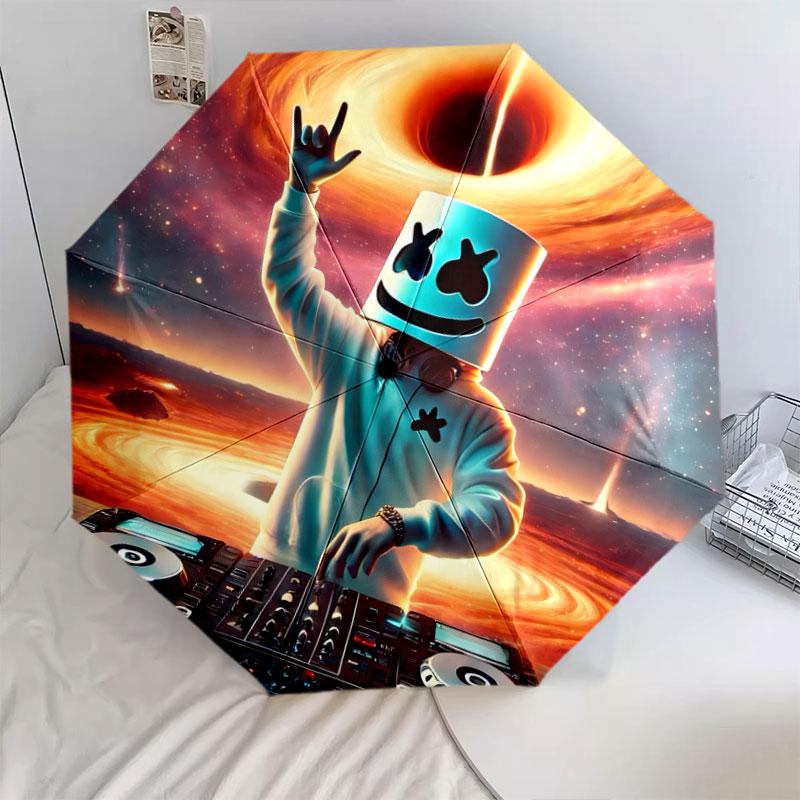 marshmallow Pattern Pattern New Style Umbrella, 1 Piece Automatic Folding Umbrella, Portable Foldable Travel Umbrella, Outdoor Umbrella,Birthday Gift