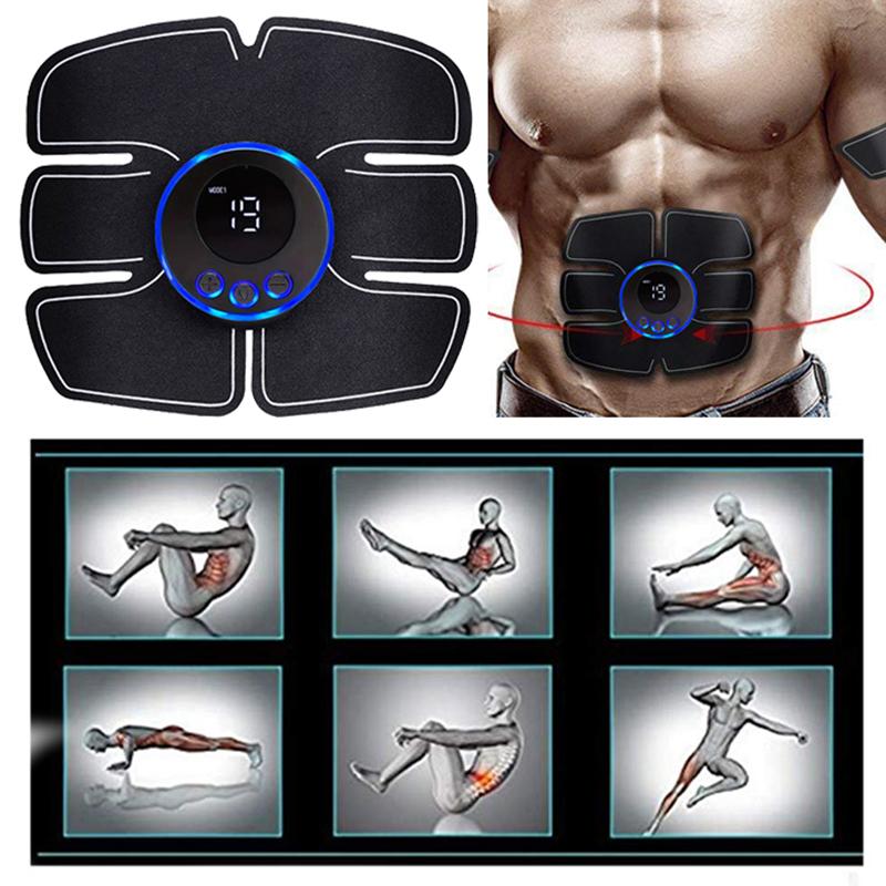 USB Rechargable Smart Wireless Muscle Massage Fitness Trainer Abdominal Training Electric Body Slimming Massager