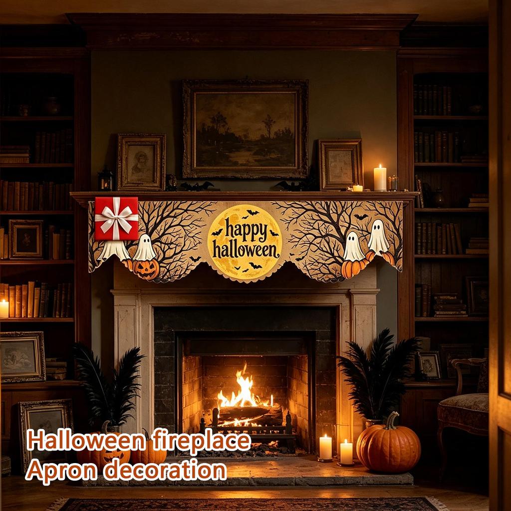 Festive Christmas Fireplace Mantel Scarf Holiday Table Runner for Winter Home Decor