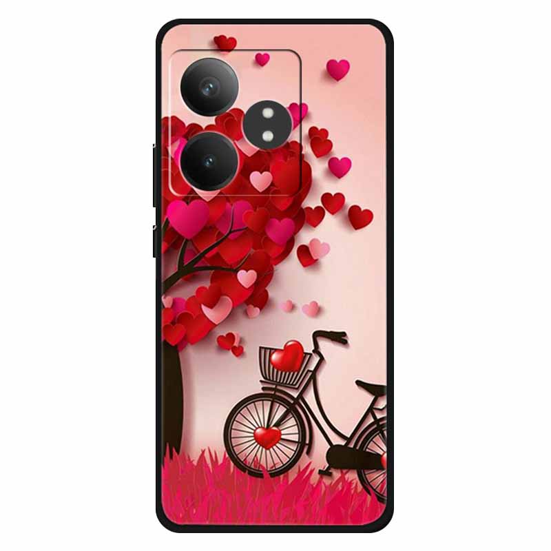 For Realme GT 6T Case Soft Feeling Silicone Luxury Phone Covers For Realme GT 6 GT6 Cases TPU Painted Marble Beautiful GT6t Wolf