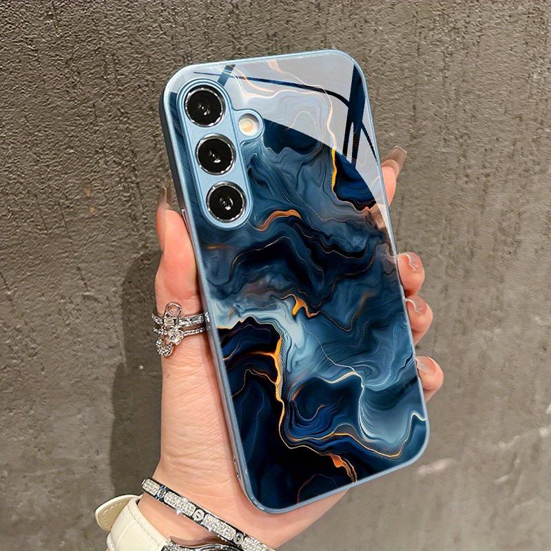 Gold Streaked Blue Marble Fashion Phone Cases for Samsung Galaxy S26 S25 S24 S23 S22 S21 FE Ultra Plus Phone Case Coque Fundas