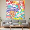 Boho Chic Wall Tapestry With Moon Phase Floral Starry Sky Design Bedroom Yoga Studio Decor