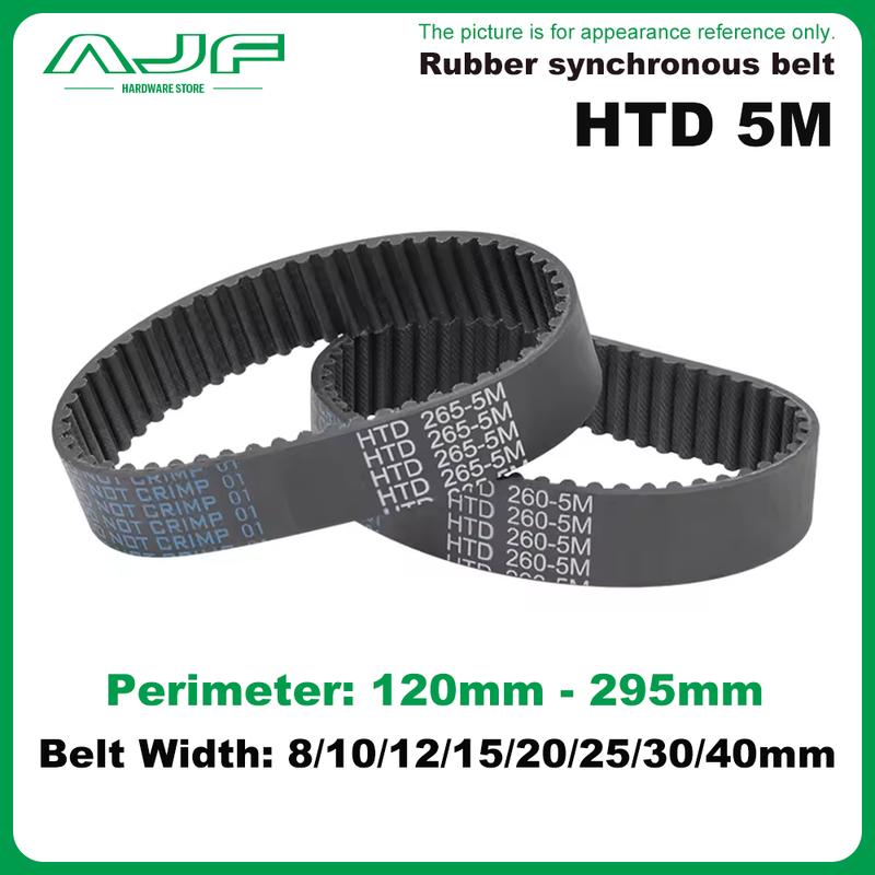 HTD 5M Rubber Closed Loop Timing Belt Perimeter 120mm-295mm Width 8/10/12/15/20/25/30/35/40mm HTD5M Drive Belt Synchronous Belt