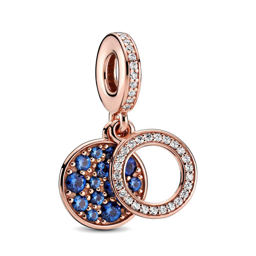 New Real Copper Double-Ring Pendant Charm Suitable For Original Wrist Bracelet Accessories Women Jewelry Piece