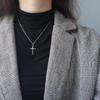 Rose Cross Design Pendant Gothic Man's Necklace For Women Street Party Jewelry Charms Female Gifts