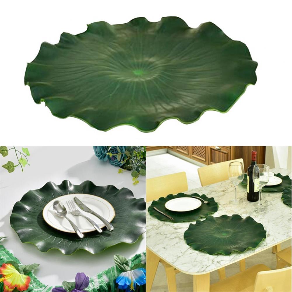 Kreativní stolní dekorace 42cm*42cm Podložka pod prostírání Design umělého lotosového listu Kuchyňská podložka Podložka pod misku Protiskluzová podložka na jídelní stůl Domácí dekorace
